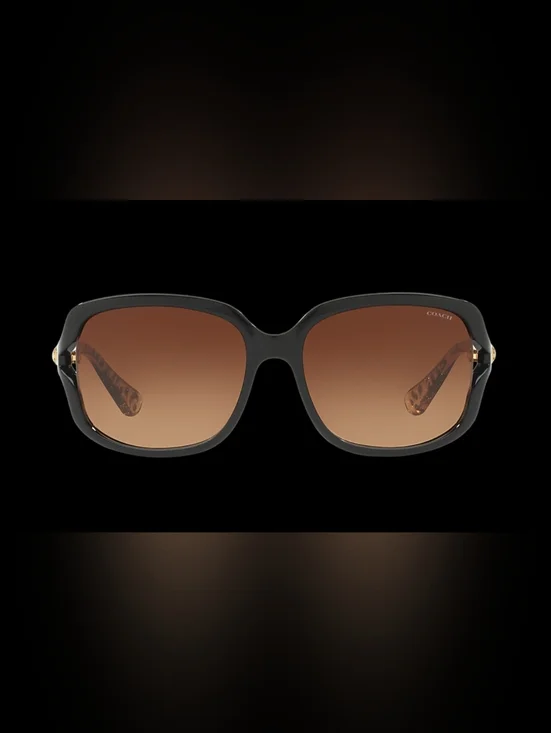 Coach Black Frame Sunglasses with Brown Gradient Lenses - Picture 2 of 8